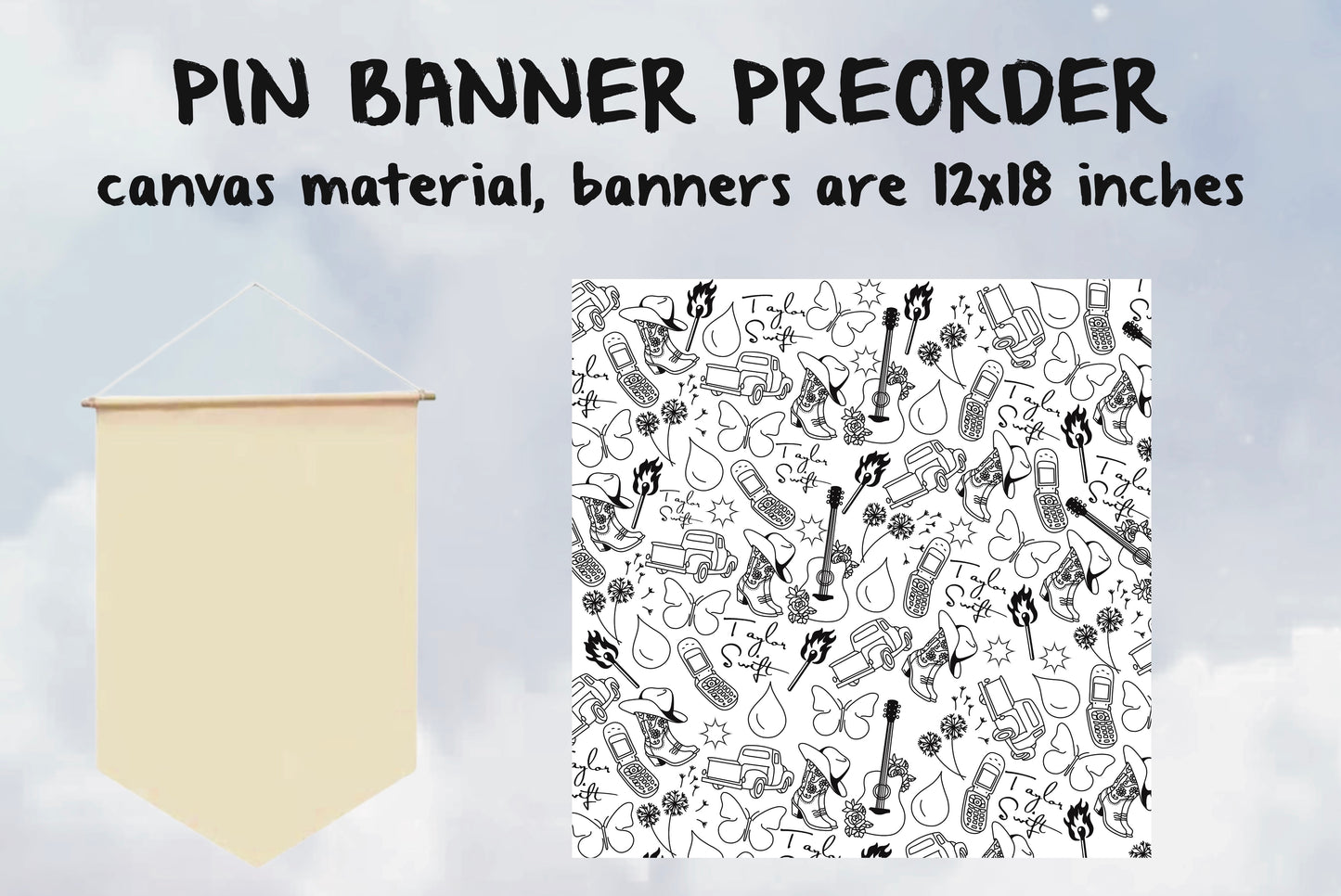 Green Symbols Pin Banner