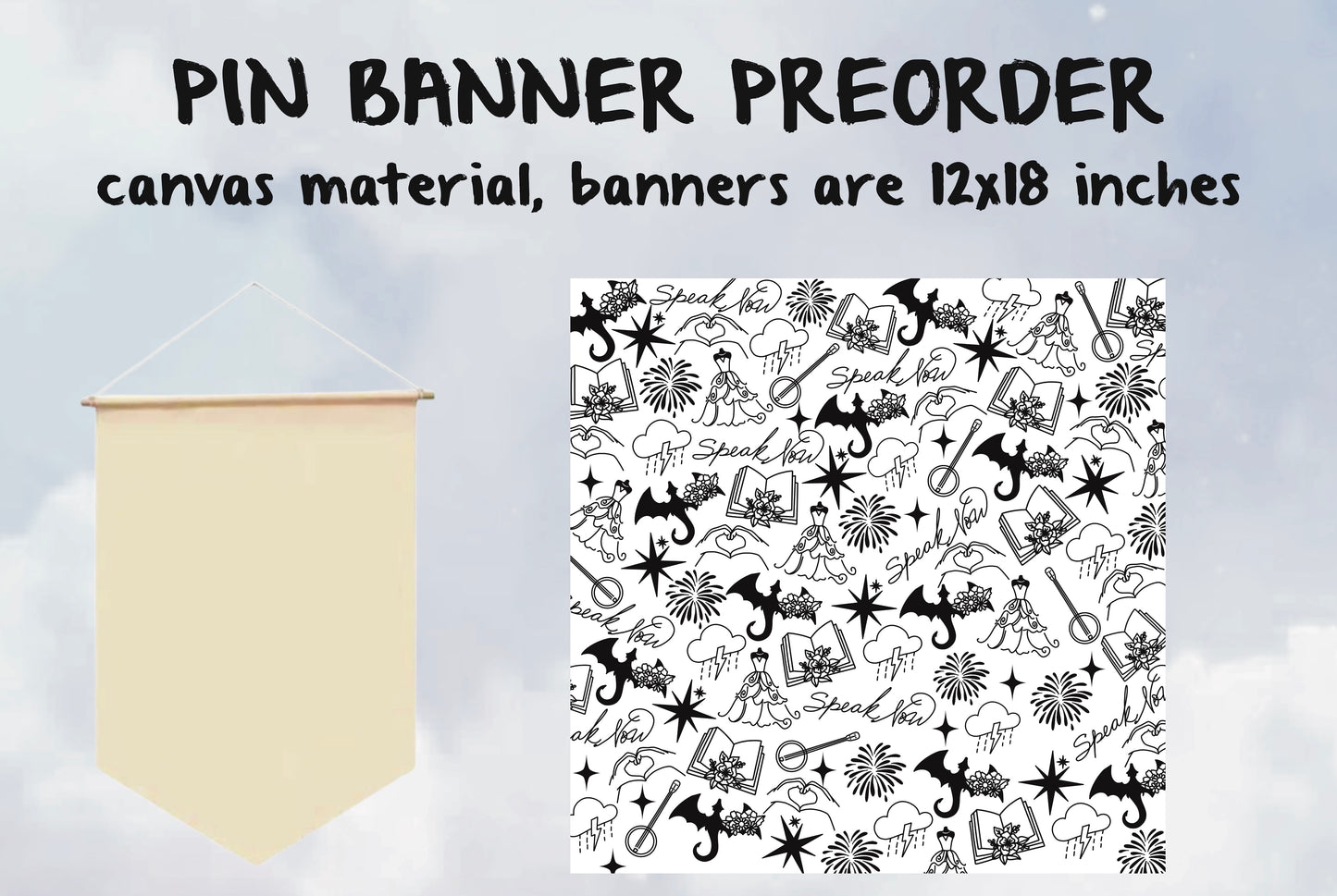 Purple Symbols Pin Banner
