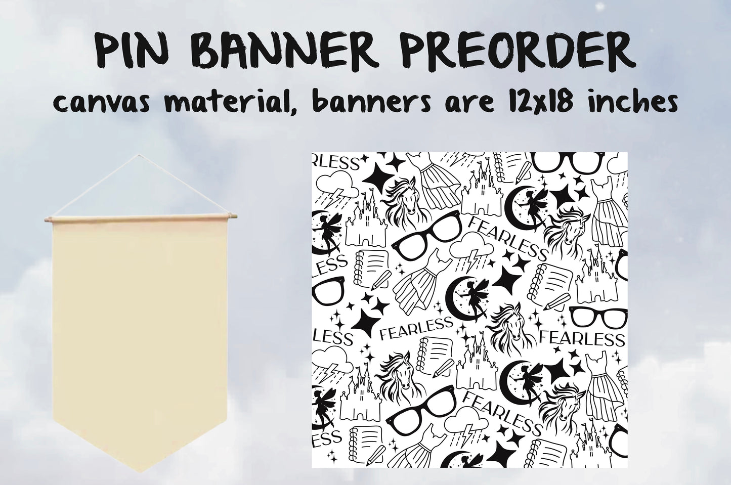 Yellow Symbols Pin Banner