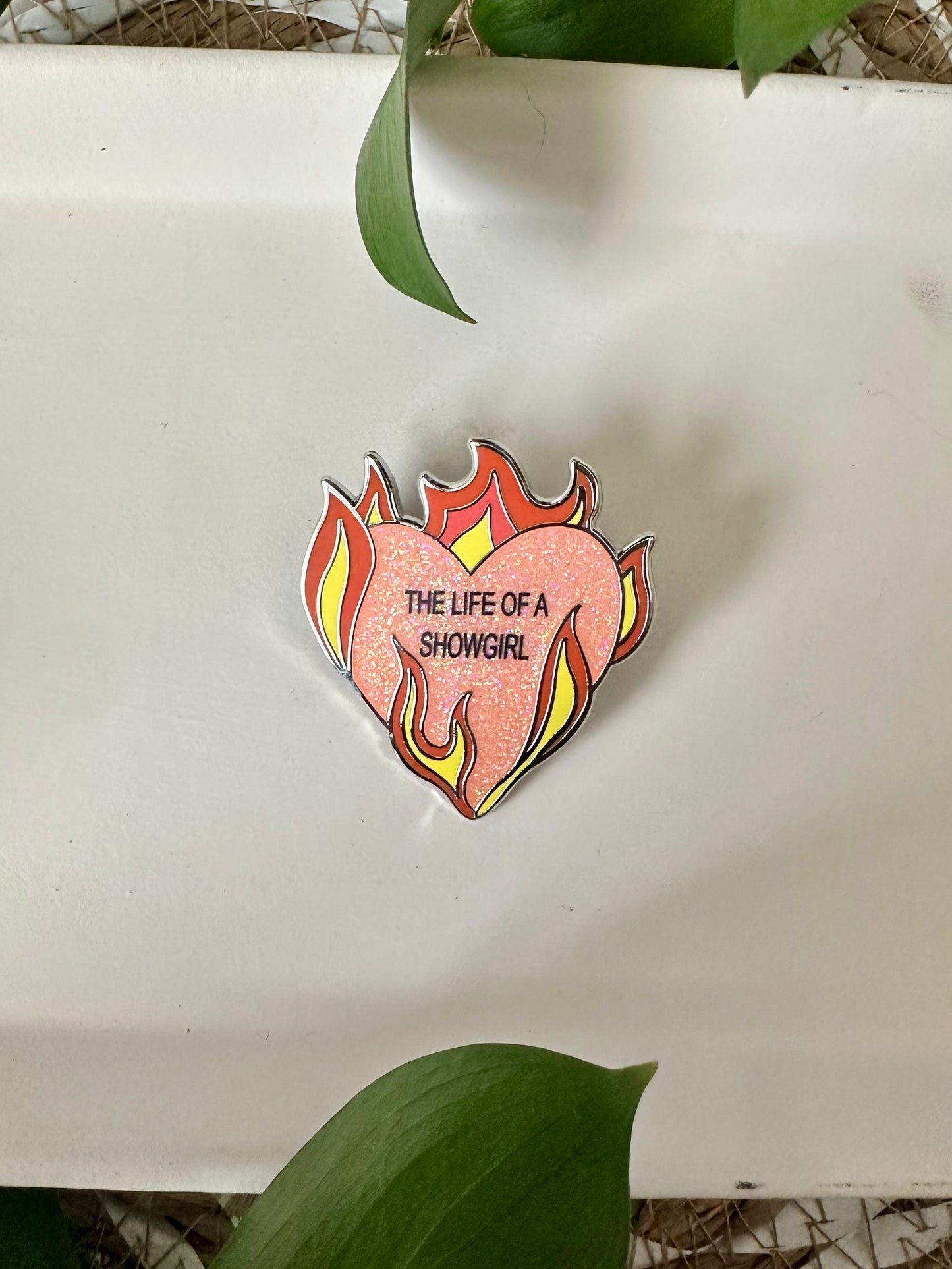 FLAMING HEART PIN