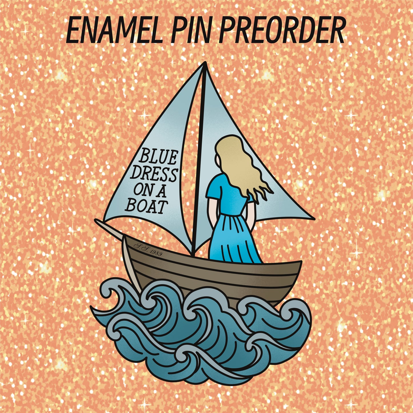 PIN PREORDER - BLUE DRESS ON A BOAT