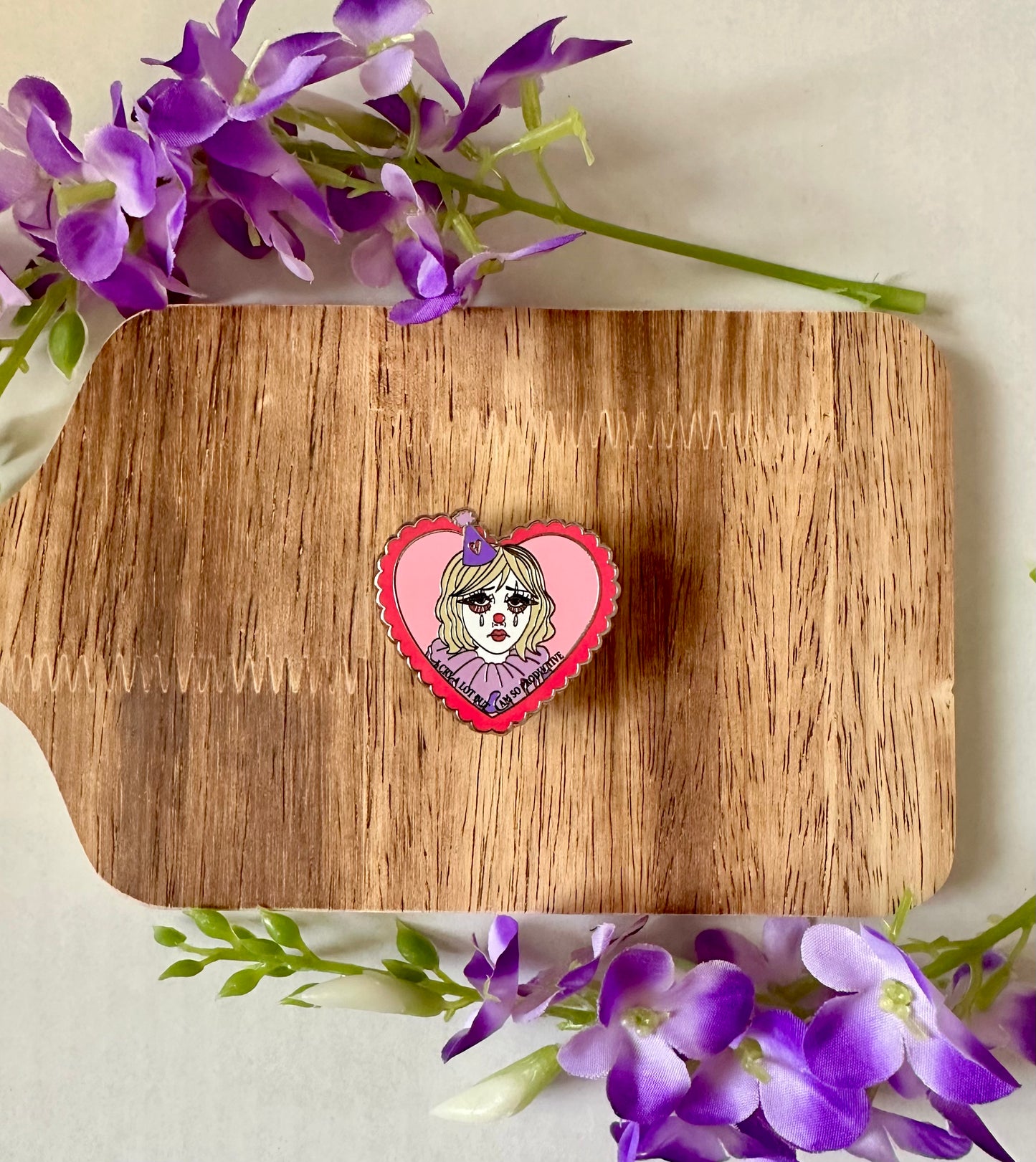 Sad Productive Clown Pin