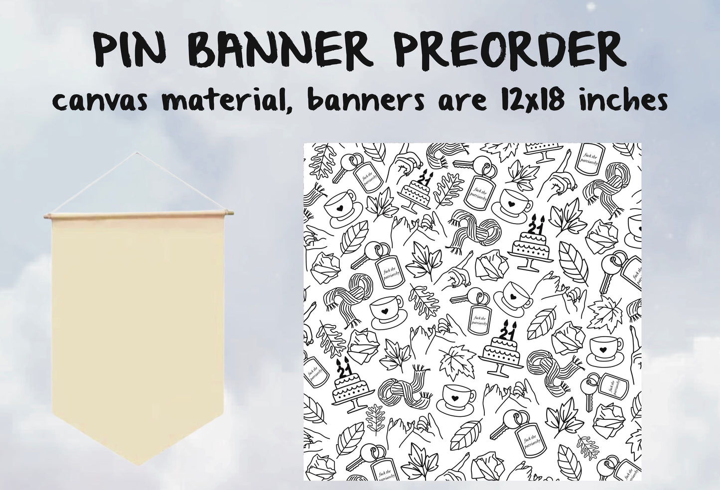 Red Symbols Pin Banner