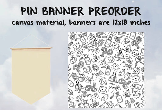 Red Symbols Pin Banner