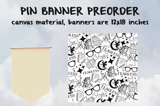 Yellow Symbols Pin Banner