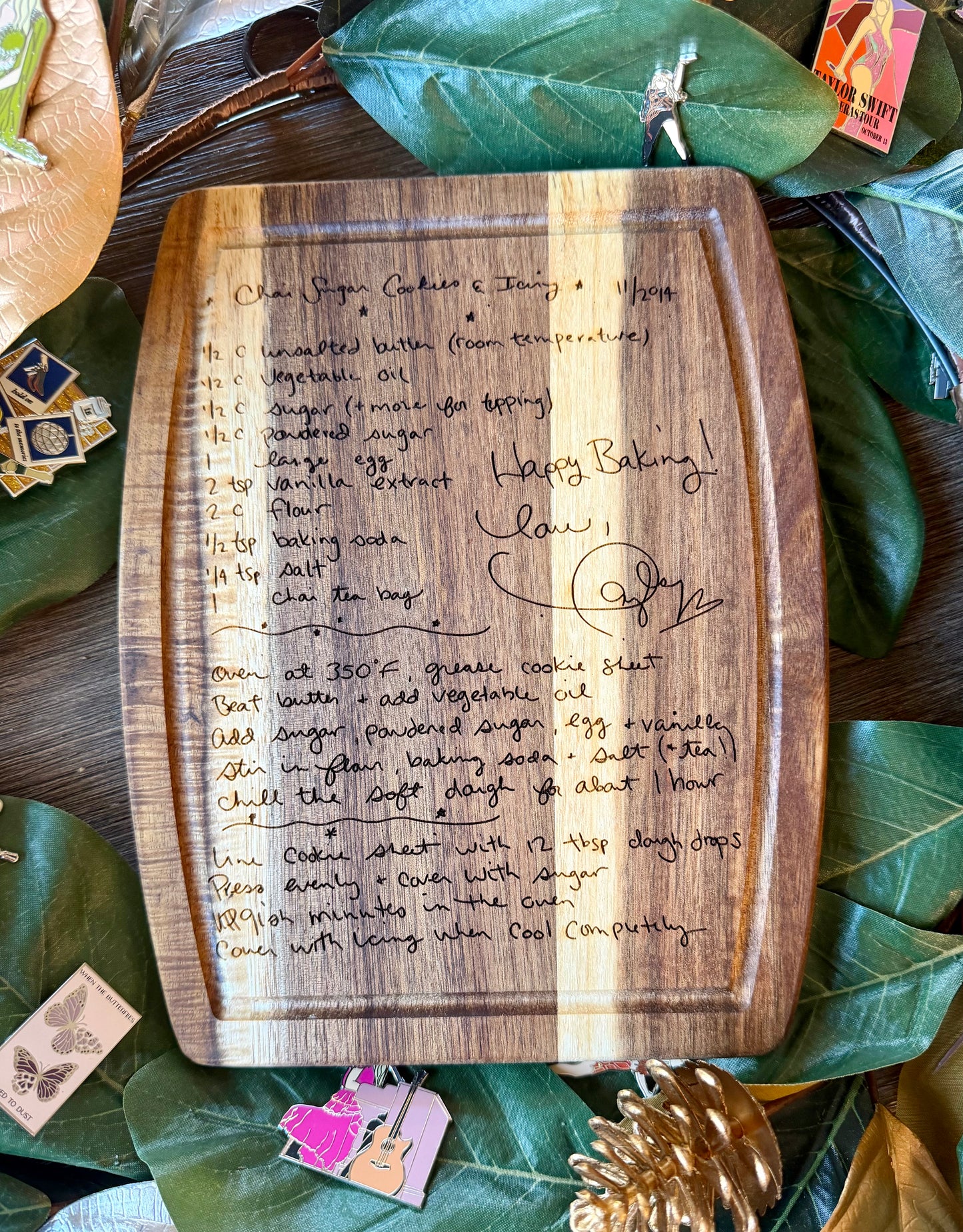 Chai Tea Cookie Engraved Cutting Board
