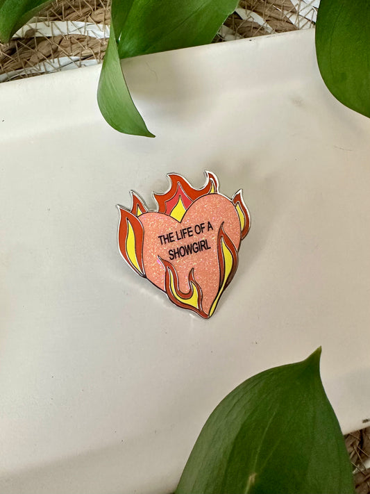 FLAMING HEART PIN