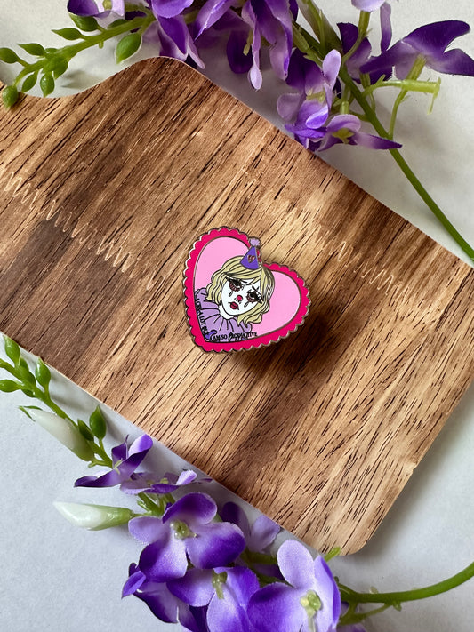 Sad Productive Clown Pin