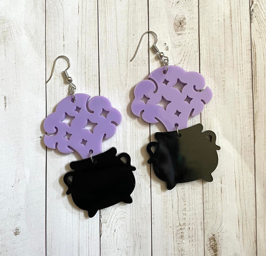 Caldron Earrings - Spooky Earrings - Halloween Earrings - Witchy Earrings - Witch Earrings