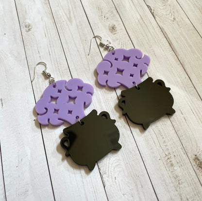 Caldron Earrings - Spooky Earrings - Halloween Earrings - Witchy Earrings - Witch Earrings