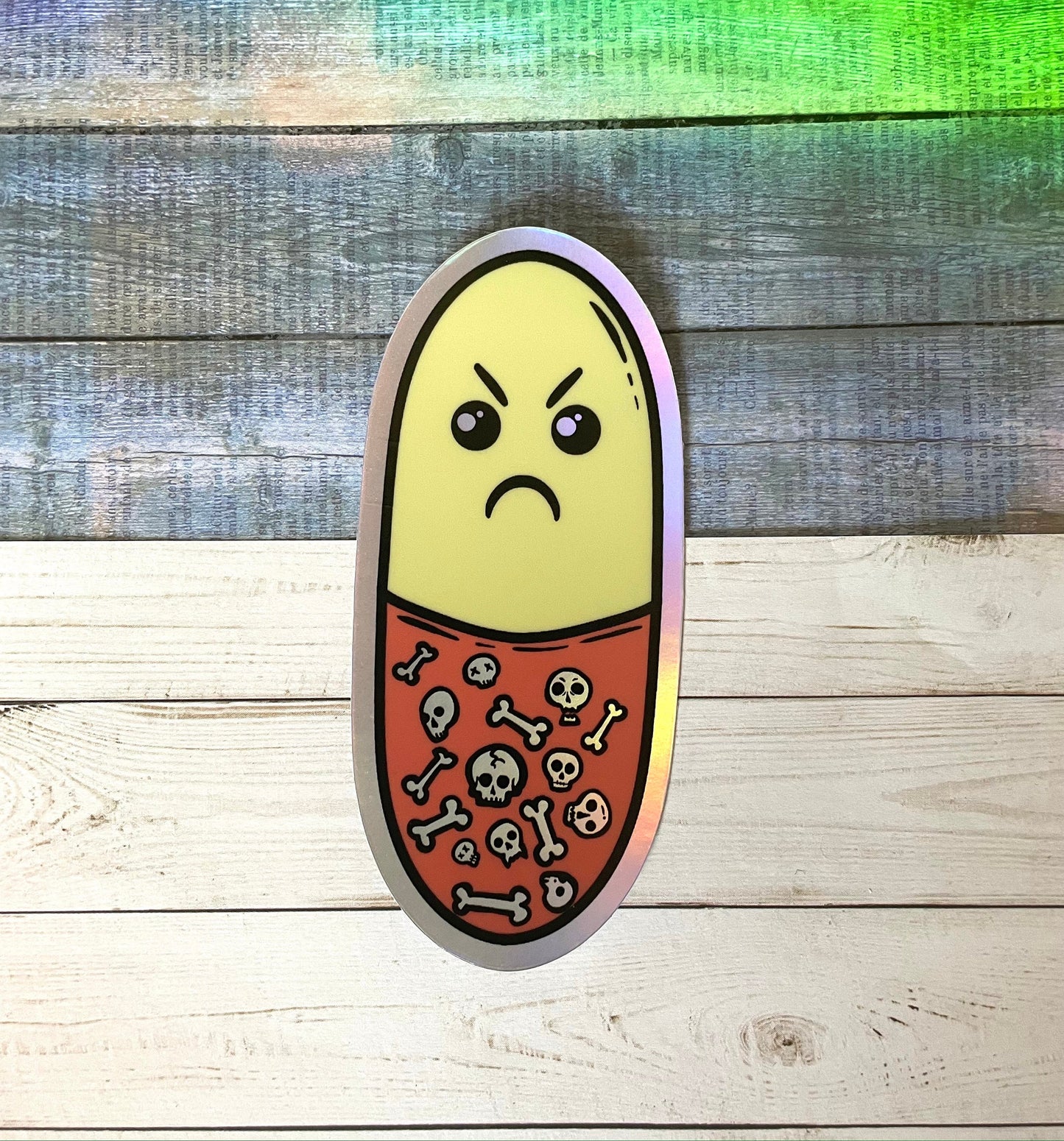 Mental Health Sticker - Pill Sticker - Holographic Sticker