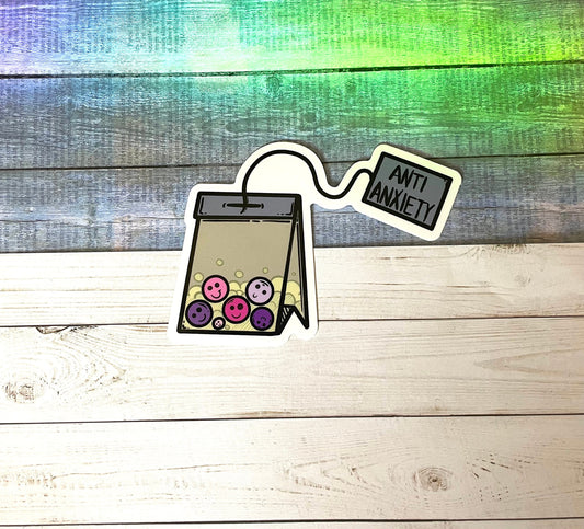 Anxiety Sticker - Tea Bag Sticker - Mental Health Sticker