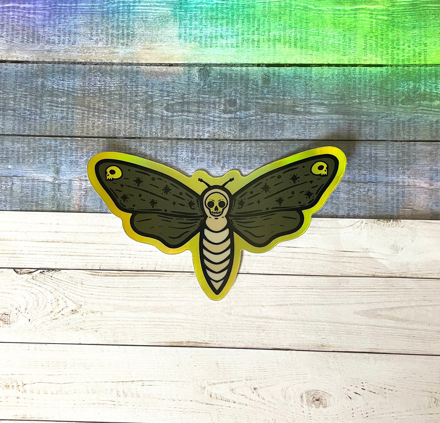 Moth Sticker - Witchy Sticker - Halloween Sticker - Gold Foil Sticker