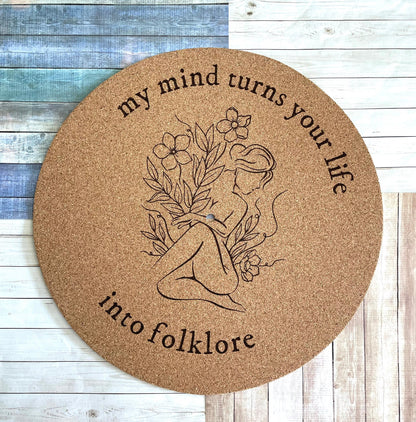 Taylor Swift Slip Mat - Vinyl Record Slip Mat - Cork Slip Mat - Folklore Slip Mat - Taylor's Versoin Slip Mat